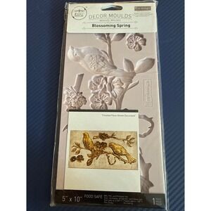 Redesign with Prima Blossoming Spring Decor Mould 5x10 Silicone Bird Floral